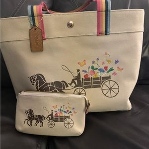 Coach tote with wristlet